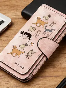 1pc dogs Women'S Long Wallet, Multi-Functional Wallet, Portable Snap Closure Coin Purse, Birthday Gift and Daily Commute for lovers, Playful Design, Perfect Holiday Gift, Perfect for Outdoor, Travel, and Family Use3.25PYT-3