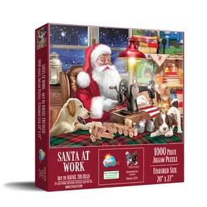 SunsOut Santa at Work 1000 piece Jigsaw Puzzle for Adults 20" x 27" Holidays, Animals