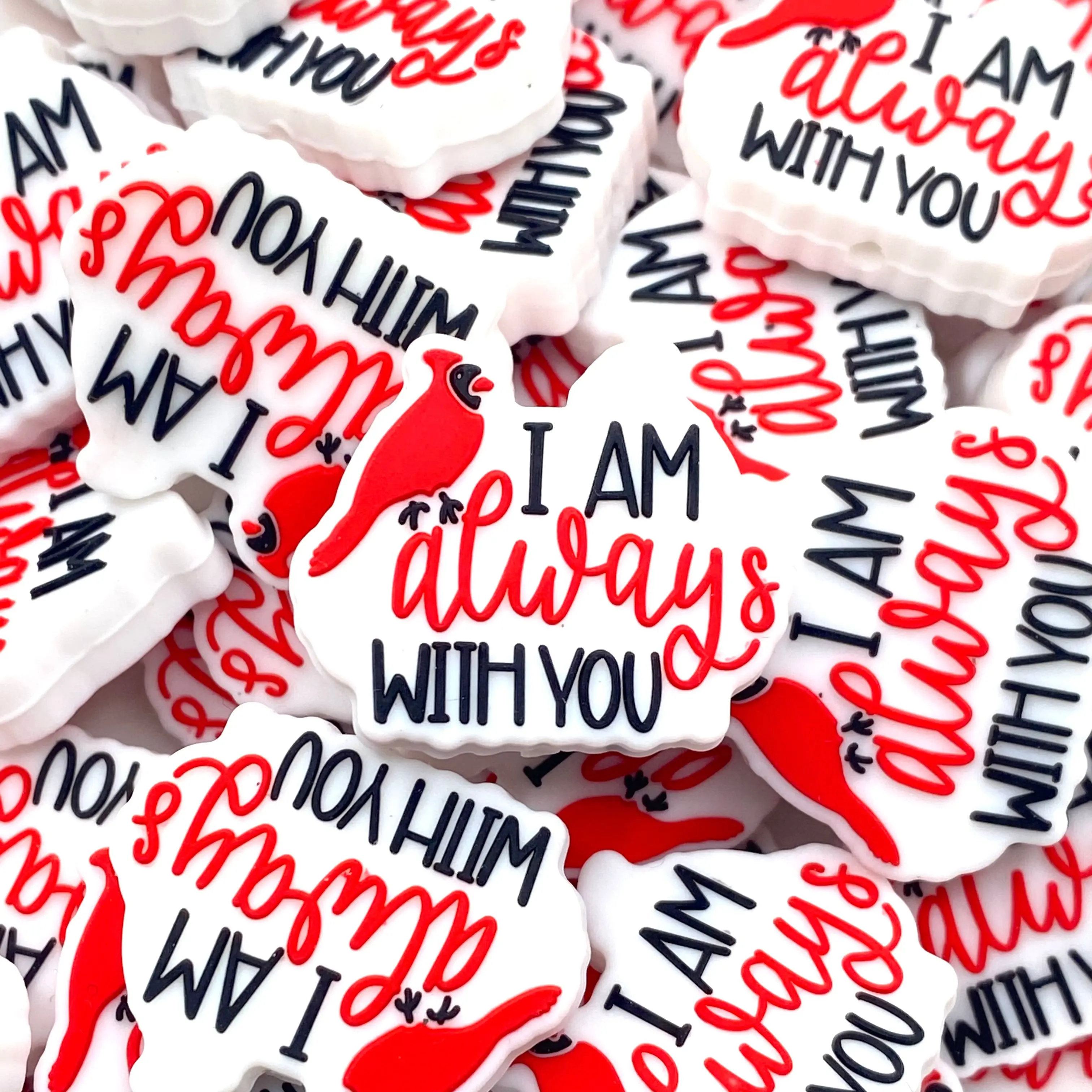 1pc I'm Always With You Silicone Focal Beads - Faith Crafting & Beading DIY
