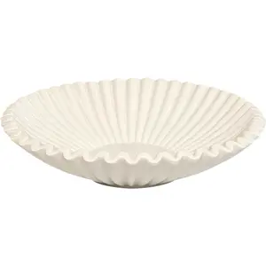 Beige Small Decorative Bowl for Home - Stylish Purse/Key Bowls for Entryway Table - Coffee Table Bowl - Artificial Resin Centerpiece Bowls