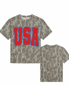 USA Hunting Camo T Shirt, Vintage Camouflage Tee for Men/Women, Outdoor Hunter Graphic Shirt, Southern Camo Streetwear Tee