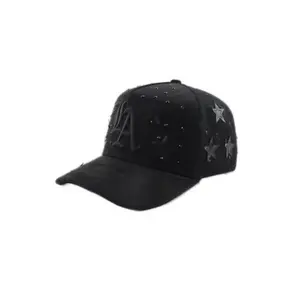 LA Black Out Cap with Embroidered Stars and Distressed Finish for Stylish Outfits