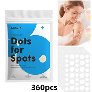360pcs Transparent Round Acne Patches, Hydrocolloid Pimple Stickers, Portable Facial Decorative Stickers, Unisex, Before and After Makeup
