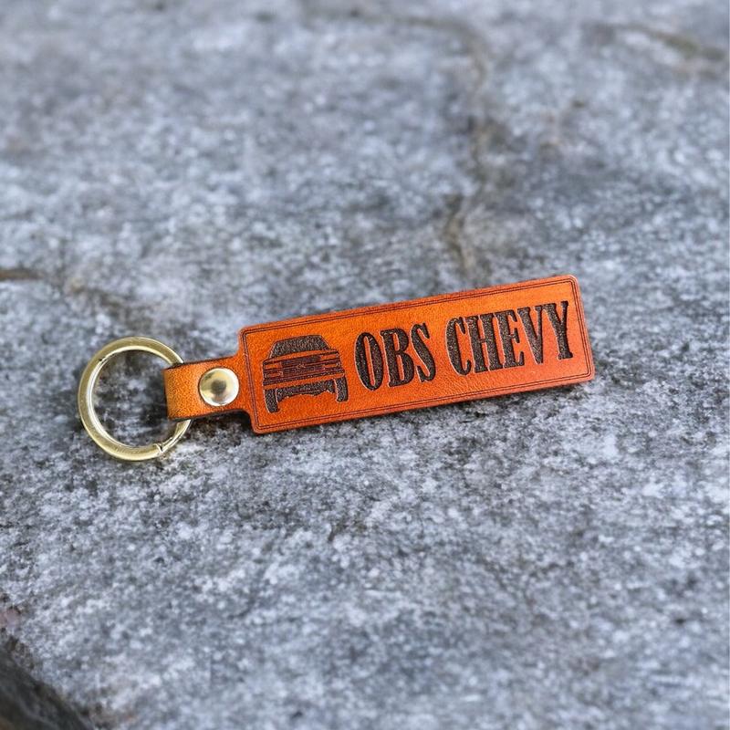 OBS Chevy Genuine Leather Keychain for Trucks