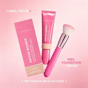 Oil Control Foundation Full Coverage Acne Scars Redness Dullness 12H No Transfer No Oxidation Natural Matte Finish with Free Premium Foundation Brush