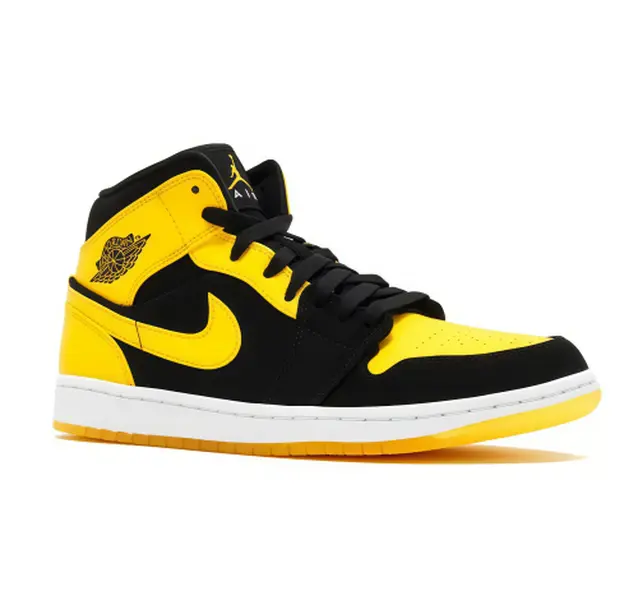 Unisex Black Yellow Color Block High Top Casual Sneakers, Leather Lace Up Skate Shoes, Non Slip Rubber Flat Sole Street Fashion Daily Walking Trainers for Men Women