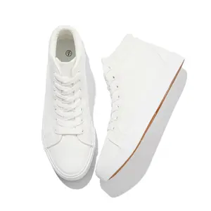 Mens high top sneakers white canvas shoes