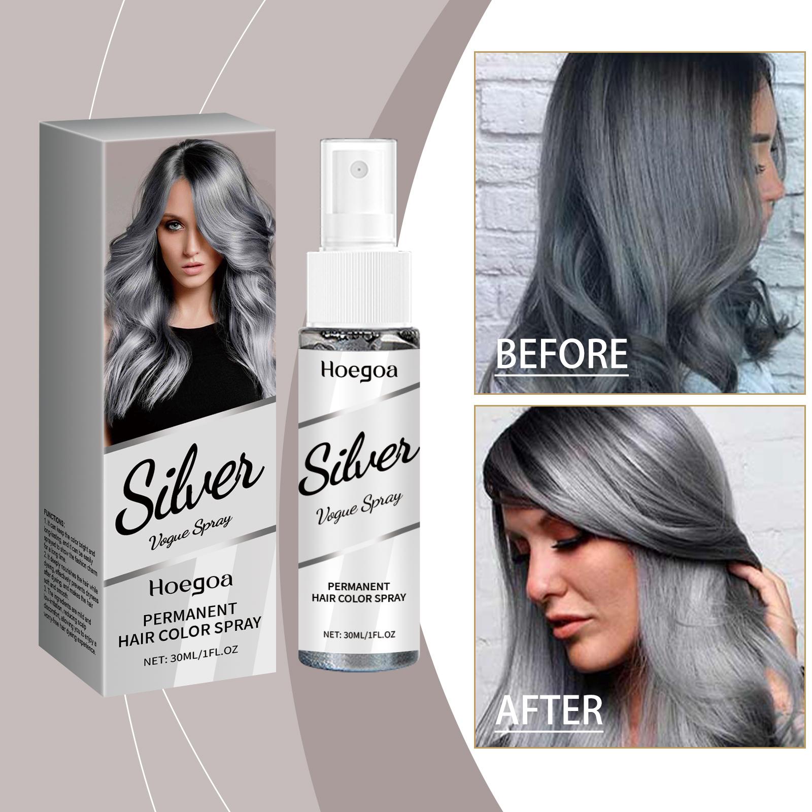 Silver Hair Dye – Silver Gray Hair Color for Lightened & Bleached Hair, 2-in-1 Nourishing Color & Conditioner, Suitable for All Hair Types, 1 Fl Oz