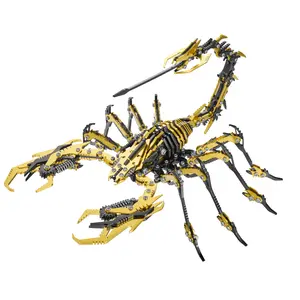3D Puzzle Metal Assembly Model Kit, Easter gift, Educational STEM Gift Toy for Adults Teens, Scorpion, 400 Pcs DIY ,4 Hours to Build, Ideal for Gifts and Decorations, Family game night, Included tools
