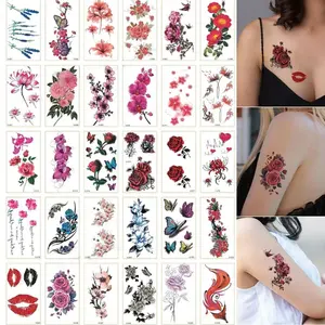 30 Temporary Fake Tattoo Stickers, Small Size Multiple Styles, Waterproof Sweatproof Lasts 2-5 Days, Fashion Women Body Art Tattoos