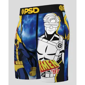 PSD Mens Marvel - X-Men Cyclops Boxer Brief - Standard Length 7 Inch Inseam, Soft and Breathable Poly Blend Fabric