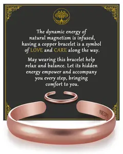 PEALICIOUS Copper Bracelets and Copper Rings 99.9% Pure Copper Cuff for Women, Adjustable Solid Cooper Bangles, Finger Rings Cooper Jewelry as Anniversary Gifts for Her, Pulseras para Muje