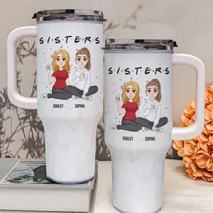 Custom Sisters 40oz Tumbler | Personalized Gift for Besties or Sisters