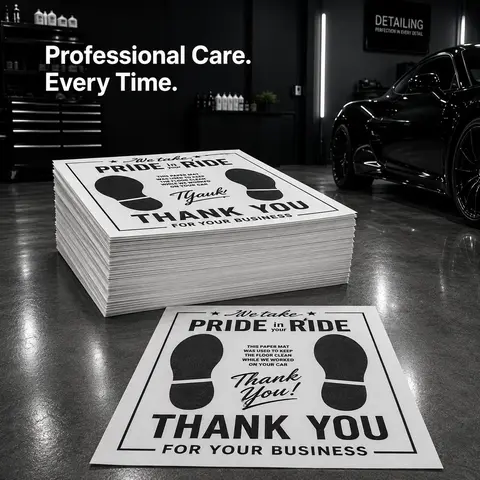 50Pcs Universal Disposable White Paper Car Dust Mats (16x20in) - Temporary Sticky Automotive Floor Covers, Car Accessory for Service Visit Protection Car Mats Cars Car Truck Accessories