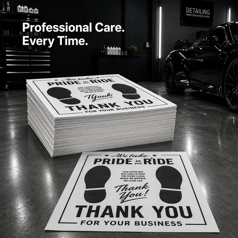 50Pcs Universal Disposable White Paper Car Dust Mats (16x20in) - Temporary Sticky Automotive Floor Covers, Car Accessory for Service Visit Protection Car Mats Cars Car Truck Accessories