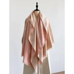 High-end floral scarf with tassel fringe detailing, soft and warm fitted shawl for autumn and winter, casual fashion accessory for everyday wear
