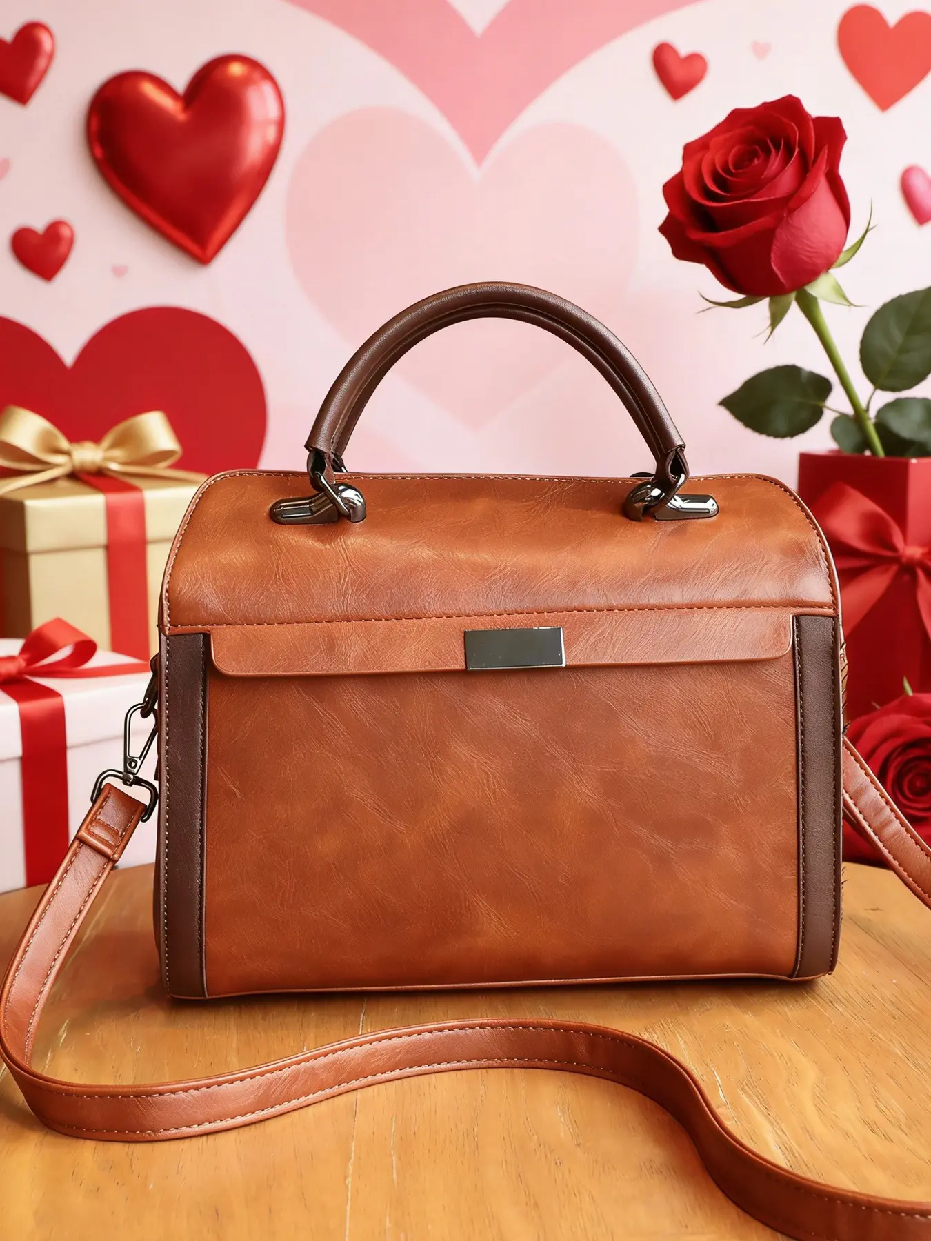 Women's Leather Satchel Top Handle Handbag Purse Handmade Retro Designer Small Capacity Crossbody Bags, Casual Commuter Bag, Casual fashion bag, With Removable Strap, Suitable for work commuting, Shopping And Daily Travel, Valentine's Day Gift