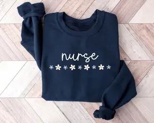 Daisy Nurse RN Sweatshirt, Nurse Sweater, Nursing Crewneck, BSN RN ER Graduation Gift For New Nurse, Nurse Shirt, Floral Nurse Shirt