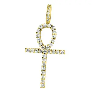 Pave Ankh Cross Hip Hop Bling Bling Pendant
