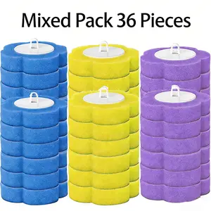 36 packsDisposable Toilet Brush Wall Mounted No Wash Replacement for Household Bathroom Cleaninglemon flavorOcean flavor and lavender flavor