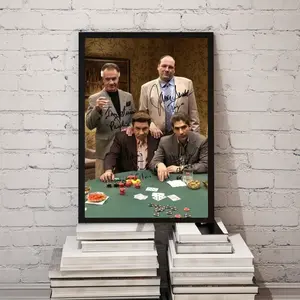 (UNFRAMED) The Sopranos Poker Night Poster, Signed Mafia TV Show Wall Art, Iconic Cast Print for Man Cave, Bar or Home Theater