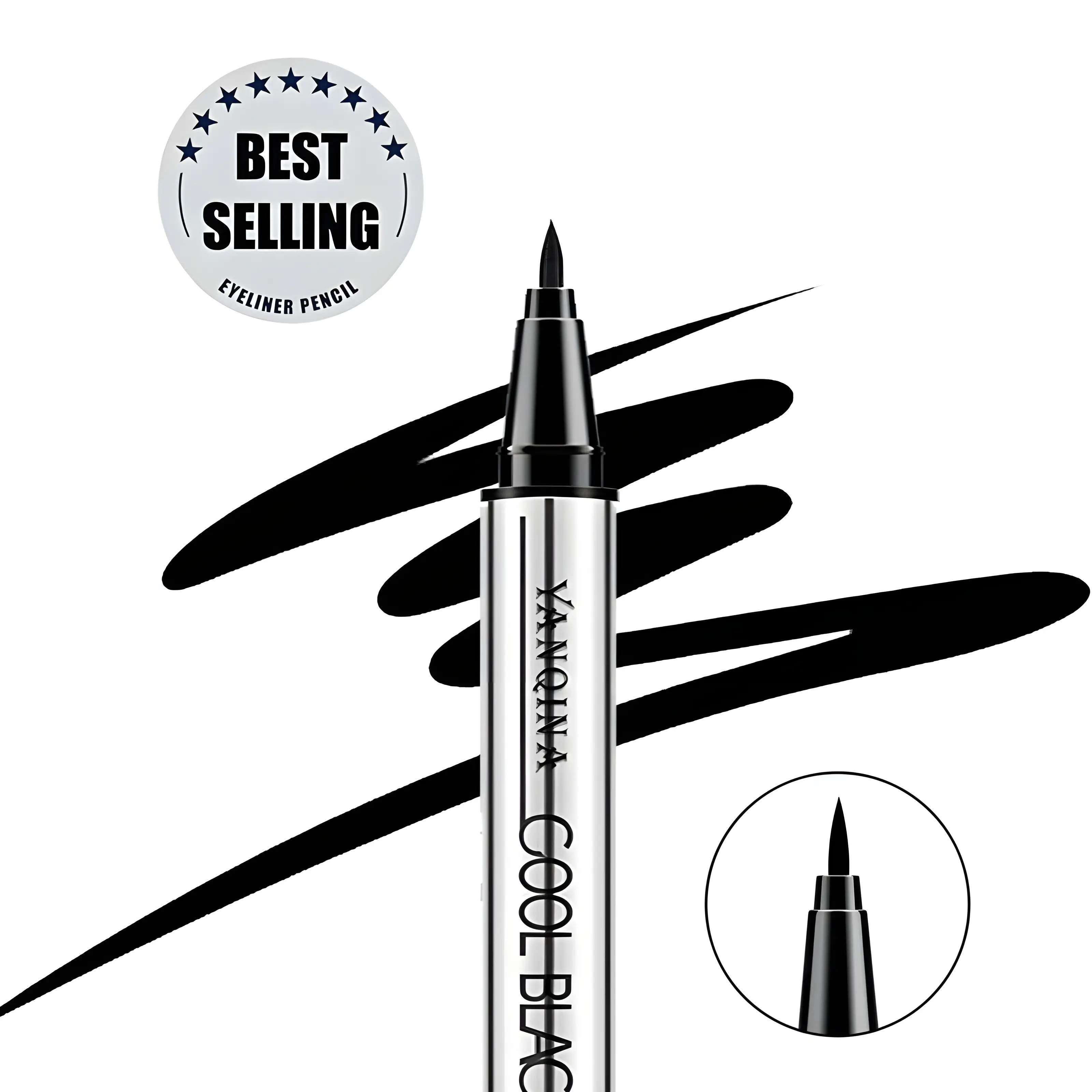 Cruelty-Free Vegan Eye Pencil Eyeliner (01# Black) - 24H Wear Waterproof, Smudge-Proof, Transfer-Defying, Smooth Glide Formula for Sensitive Eyes, Flawless Cosmetic for Conscious Beauty Enthusiasts