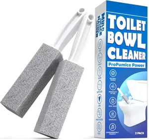 Pumice Cleaning Stone with Handle Toilet Bowl Cleaner Hard Water Ring Remover for Bath/Pool/Kitchen/Household Cleaning (2)