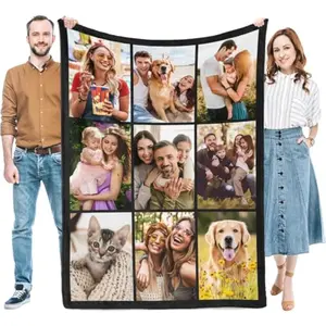Custom Blankets with Photos, Birthday Gifts for Women Men Girlfriend Boyfriend, Personalized Blanket, Customized Blanket, Customizable Picture Blankets, Mothers Fathers Day Blanket Gift For Mom Dad