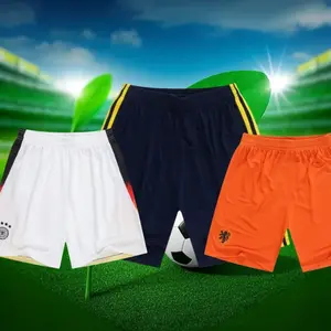 3D Printed 25 Summer Football Shorts European Cup Jerseys Sports Shorts Germany Spain France Fast Drying Breathable Mesh Fabric