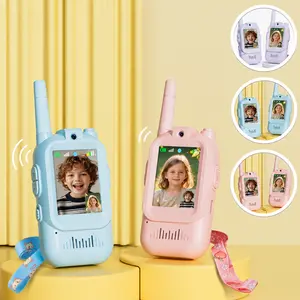 Children's Video Walkie-Talkies with Camera, Two-Way Real-Time HD Screen Walkie-Talkie Toys, Long-Range Smart Walkie-Talkie Set, Ideal for Outdoor Adventures, Camping, and Hiking, Great for Birthday Gifts, (Pink/Blue/Purple)