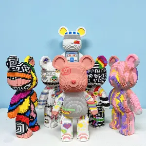 Cute Bear Micro Particle Building Blocks Brain-Teasing Educational Toys for Boys and Girls Birthday Gift Living Room Decoration