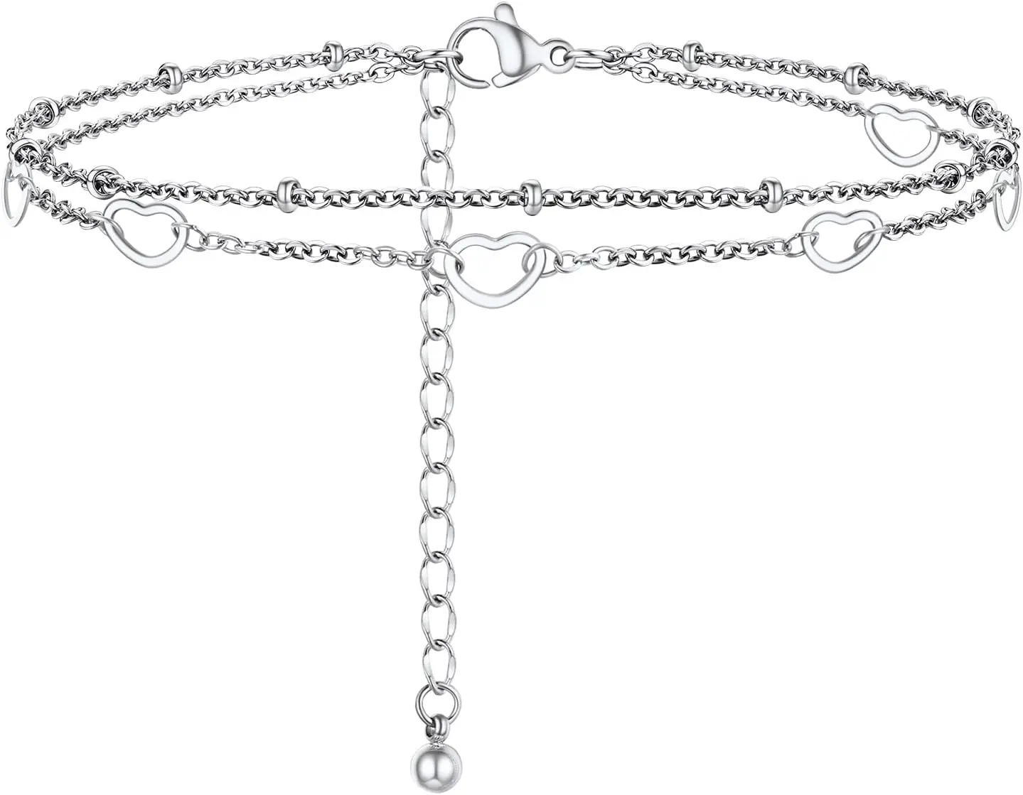 I: Silver-6 Heart Layered