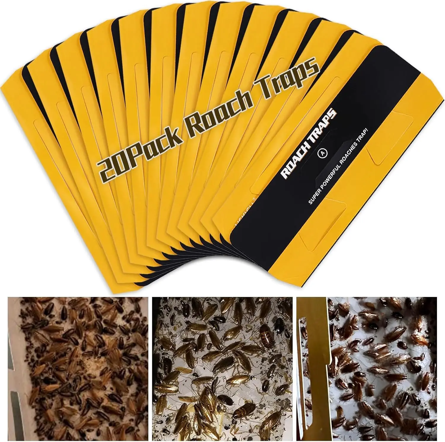 20-Pack Cockroach Glue Traps - Non-Toxic Indoor Insect Catchers (Pet & Child Safe)