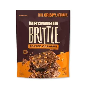 Brownie Brittle – Salted Caramel Thin and Crispy Sweet Snacks (Pack of 1, 14 oz), Rich Gourmet Brownie Bites Dessert