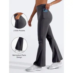 VOYJOY V Waist Flare Leggings For Women Yoga Pants High Tummy Control Bootcut Workout Leggings