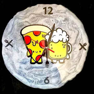 Fun Pizza & Beer Wall Clock