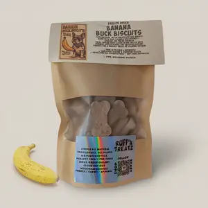 Banana Buck Biscuits Freeze Dried Dog Biscuit Treats Natural