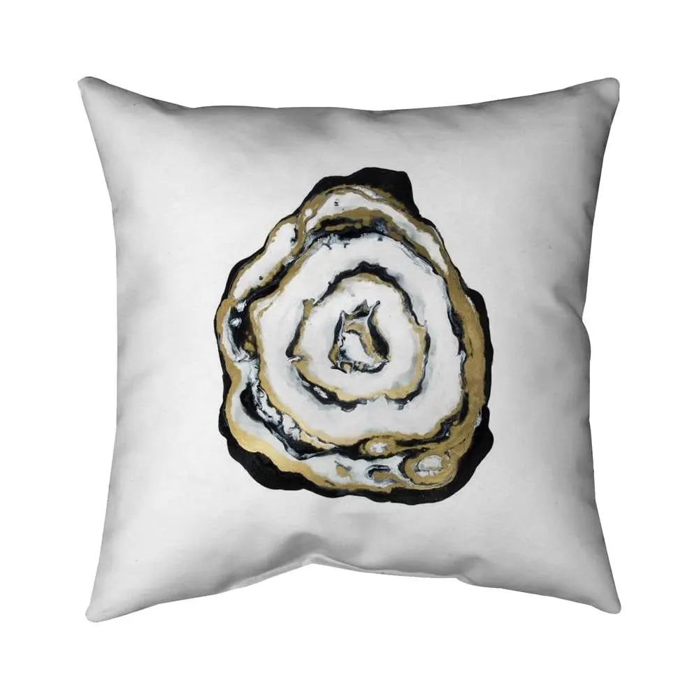 360 Stand Durable Cushion - 5542-1818-MN6 18x18 in. Abstract Polyester UV-Protected Golden Agate Gold Minimalist Outdoor Throw Pillow, Home Decor Soft Furnishing Accessory, Durable Cushions, Comfy Cushions, Creative Decorative Cushion