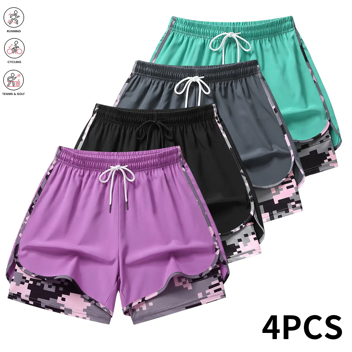 Purple + Black + Dark Gray + Light Green