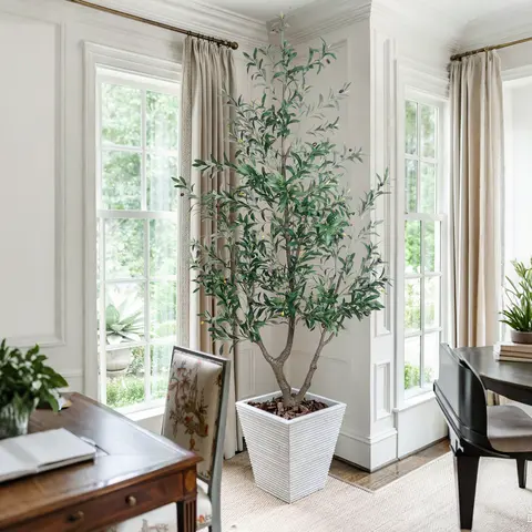 6FT / 7FT Tall Artificial Olive Tree, Ultra-Realistic Faux Olive Plant for Modern Home Decor Artificial Plants
