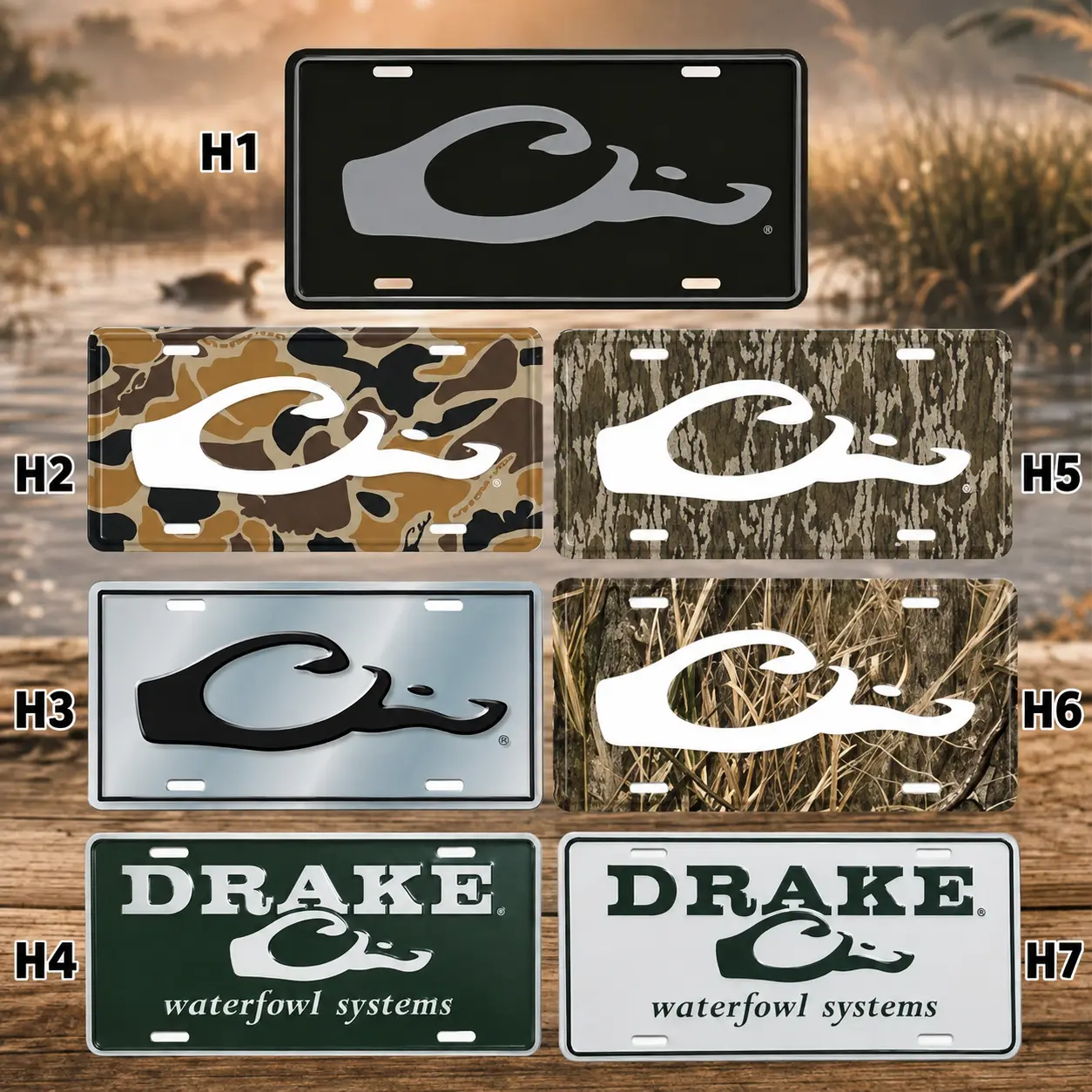 [ BEST SELLER ] Drake Waterfowl Camo License Plate, Farm Life, Hunting Life, Collection License Plate