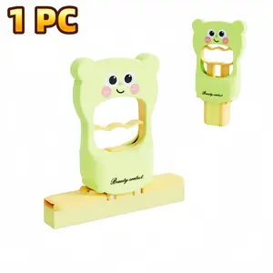 Viral Aesthetic Bear Mini Hand Mop | Portable Foldable Small Squeezing Cleaning Tool | Hands-Free Lazy Desktop Countertop Cleaner for Window Mirror Tile Corner | Cleaning Hacks Gadget CleanTok Essentials 2026 Finds