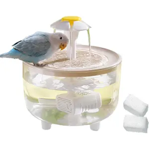 Automatic Bath for Birds with 2 Leach Sponges, Parrot Automatic Bathing Box Bird Bath Fountains Indoor, Circulating Parrot Shower Bathtub for Budgie, Canary, Conure african grey attract hummingbird garden yard decoration run water