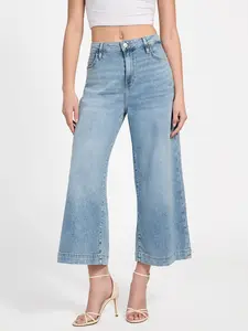 GUESS Female Eco Bellflower Cropped Wide Leg Jeans