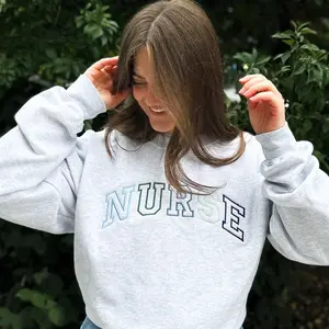Embroidered Blue-Green NURSE Athletic Gemma Sweatshirt X