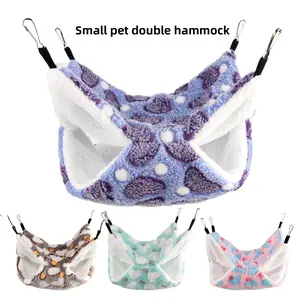 Minipet Sugar Glider Warm Double Layer Hammock Small Pet Hammock Hanging Squirrel Sleeping Bag Pet Supplies Hamster Hammock Flannel Coral Fleece Comfortable Cotton Fleece
