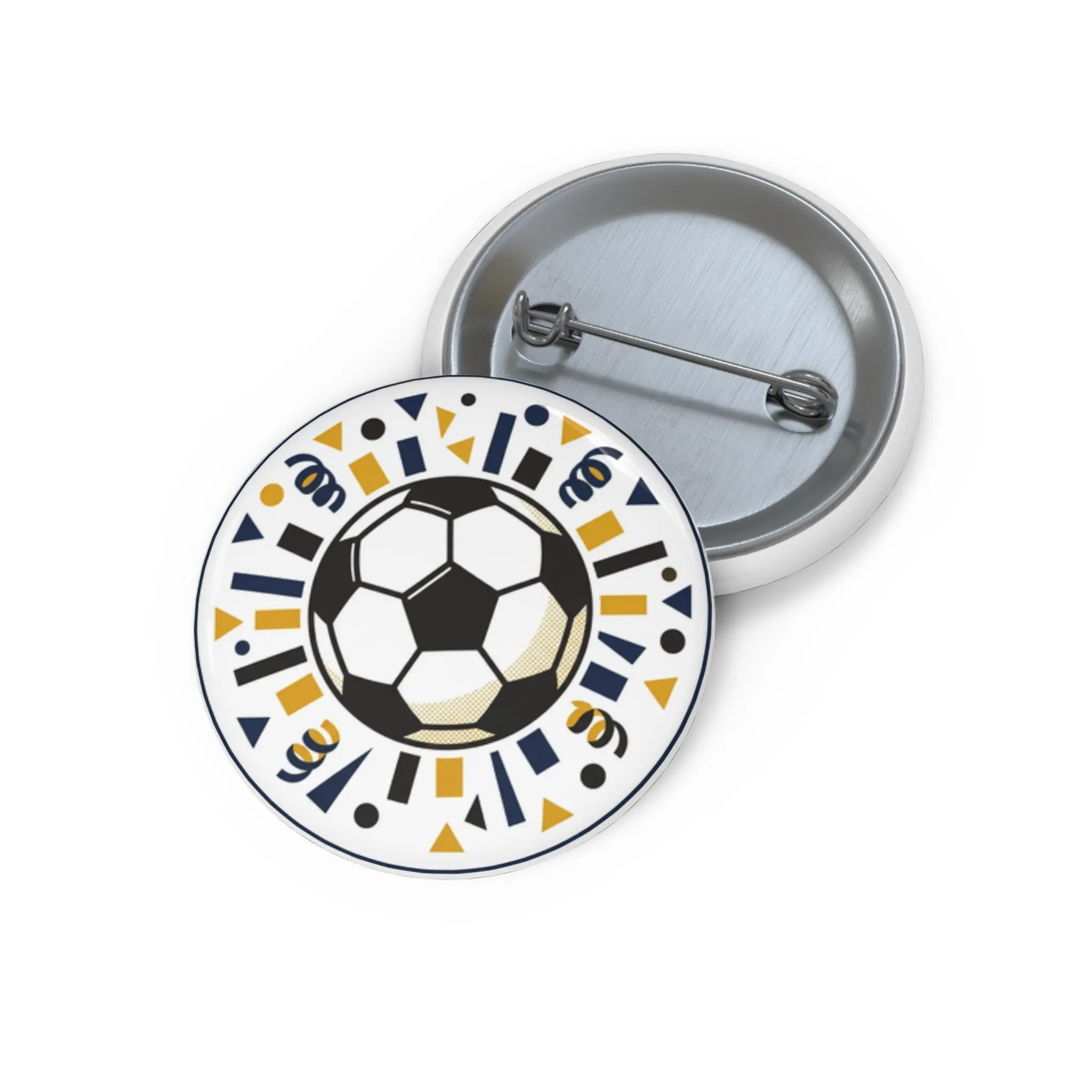 Soccer Burst Pin Button — Team Spirit Football Badge