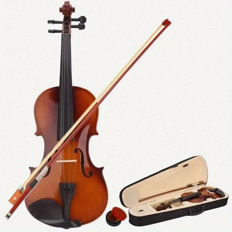 1/2 Size Violin with Arbor, 1/4 Inch Basswood Body, Natural Color, Soft Interior Case, Bow, Rosin, 39.15Oz /1110G, Designed for 9-10 Year Old Kids