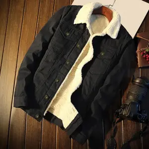 Men Winter Jean Jackets Plush Lining Warm Denim Coats Men Thick Denim Jacket Winter Denim Coat Plus Size Male Jean Outerwear