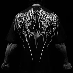 GYM Dusk Blade - "DARKSIDE SPORTS" Oversized Tee Pure Cotton Heavyweight Loose Fit Trendy Casual Short-Sleeved Design T-Shirt Menswear today shirt